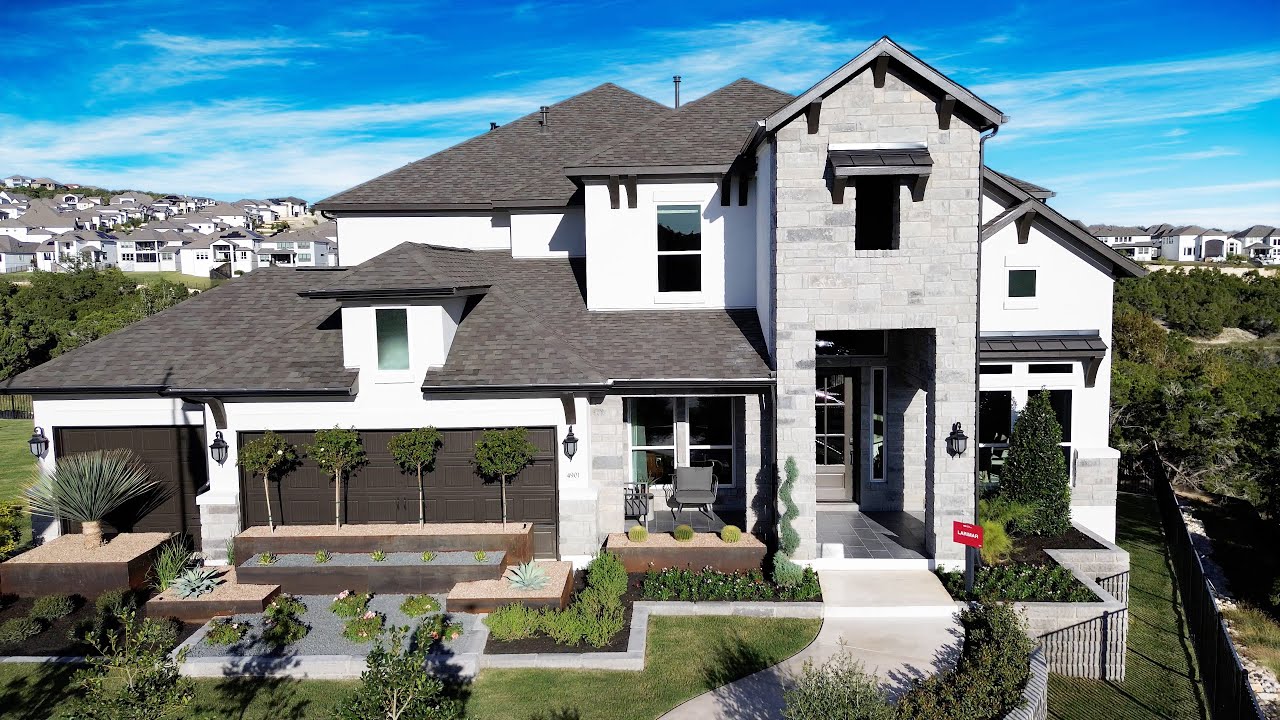 BALCONY VIEW 4100+ sq ft Taylor Morrison Home in Travisso in Leander, TX | Larimar Plan