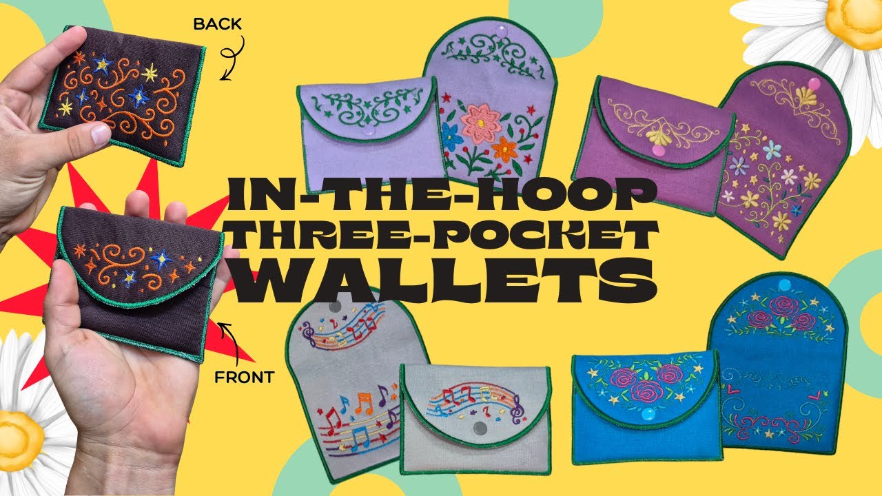 Three Pocket Wallet In The Hoop Machine Embroidery Walkthrough Tutorial