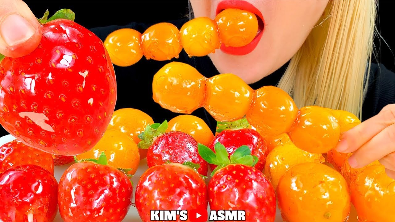 ASMR CANDIED FRUITS 딸기, 금귤 탕후루 리얼사운드 먹방 | NO TALKING EATING SOUNDS *Ice Cracking* Tanghulu
