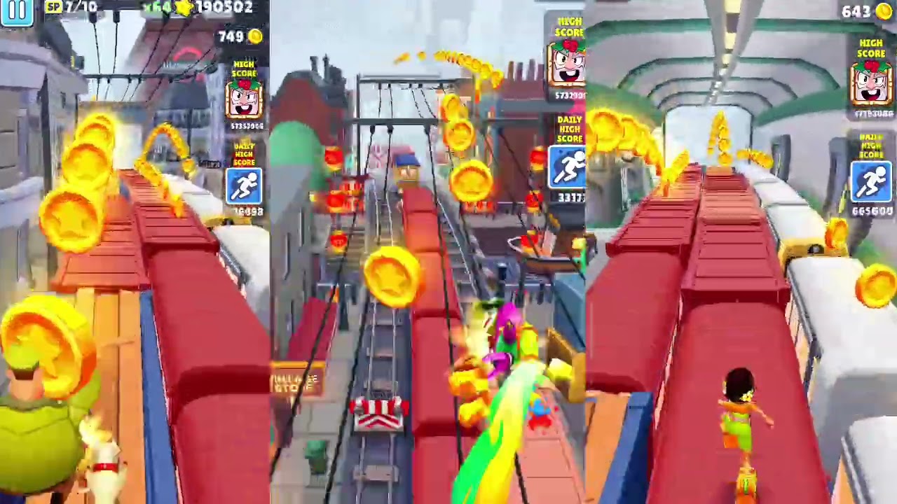 Subway Surfers 3 Screen No Mercy Run 🚆😱 | Triple Screen Ultimate Focus Test
