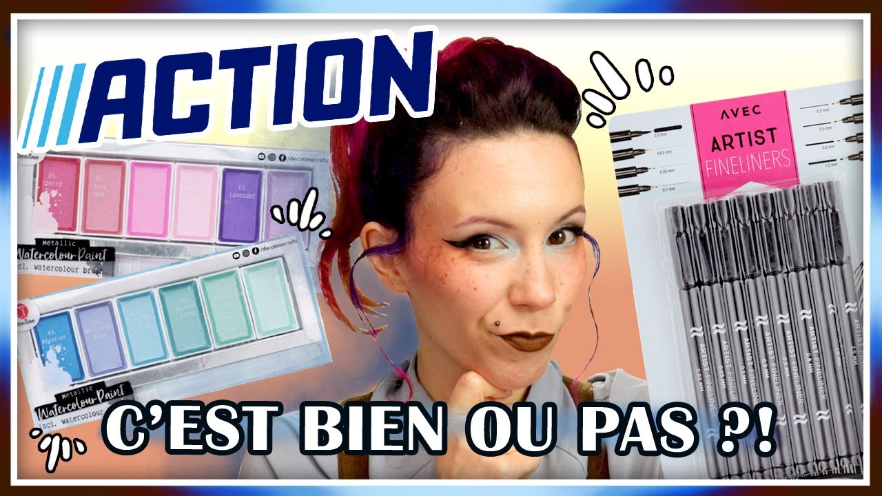 HAUL ACTION 🌟 I 🎨Aquarelle metallique et feutre fine liner I TEST SWATCH ET ILLUSTRATION