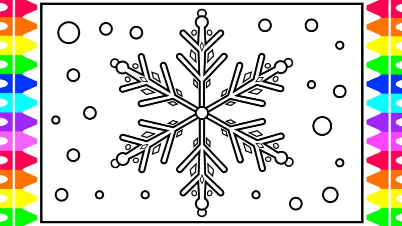 How to Draw a Snowflake Easy 💙Glitter Snowflake Drawing and Coloring Page