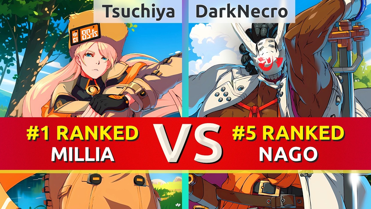 GGST 2.00 ▰ Tsuchiya (#1 Ranked Millia) vs DarkNecro (#5 Ranked Nagoriyuki). High Level Gameplay