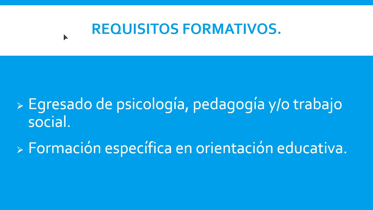PERFIL DEL ORIENTADOR EDUCATIVO