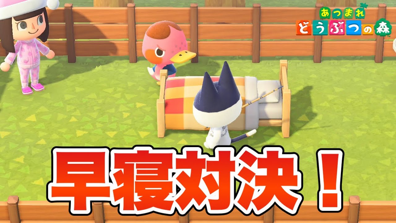 【あつ森】早く寝たほうが勝ち！早寝レース開幕！目指せのび太くん【あつまれどうぶつの森】
