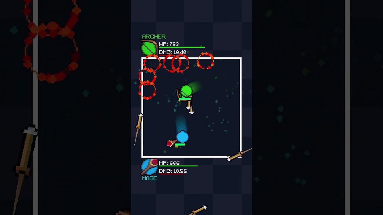 Archer vs Mage: 🟢🏹 x  🔵🪄 [MicroBattles]