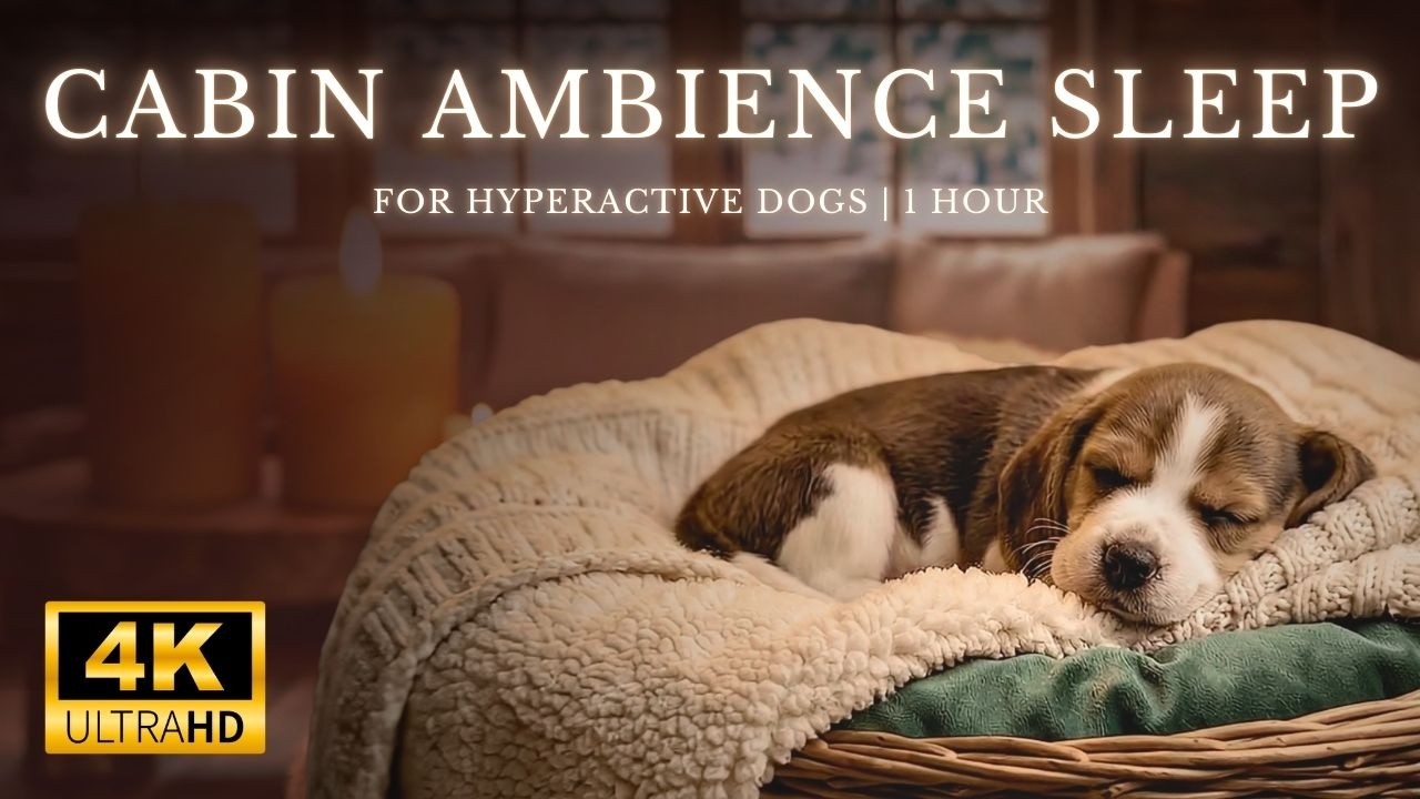 Beagle Puppy Music for Hyperactive Dogs 🐾 1 HOUR Cabin Ambience Sleep & Anxiety Relief