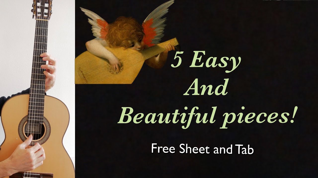 Five beautiful and easy pieces! Guitar. Free Sheet and Tab🎼🎶