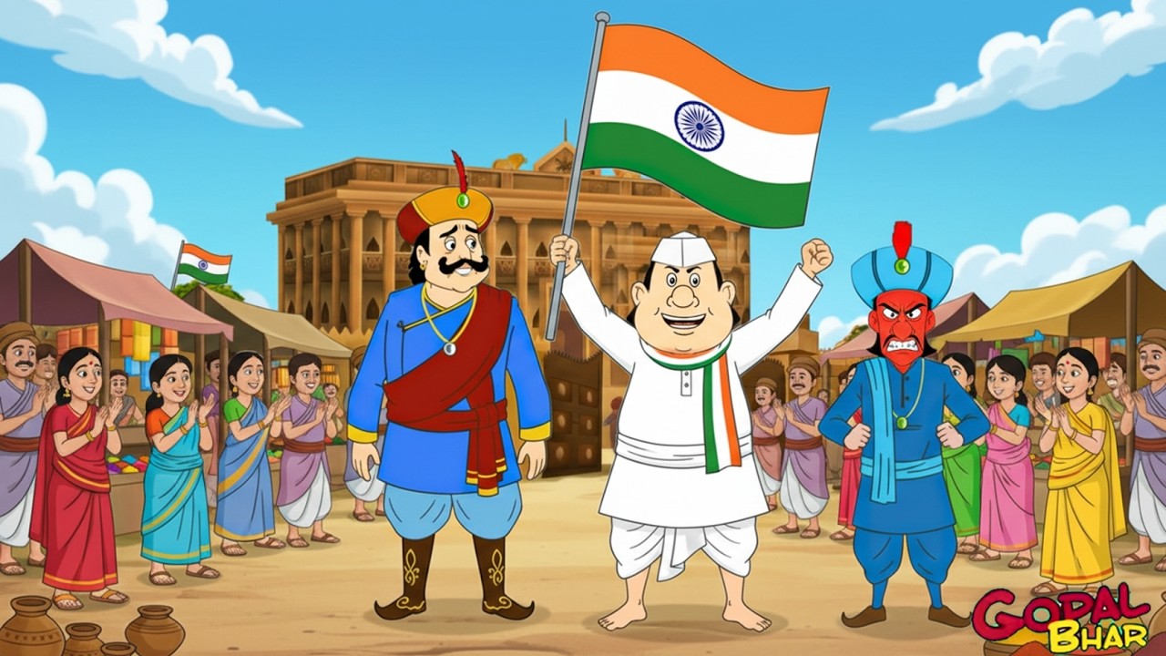 স্বাধীনতার যোদ্ধা গোপাল! | Gopal Leads with Indian Flag – Villagers Inspired