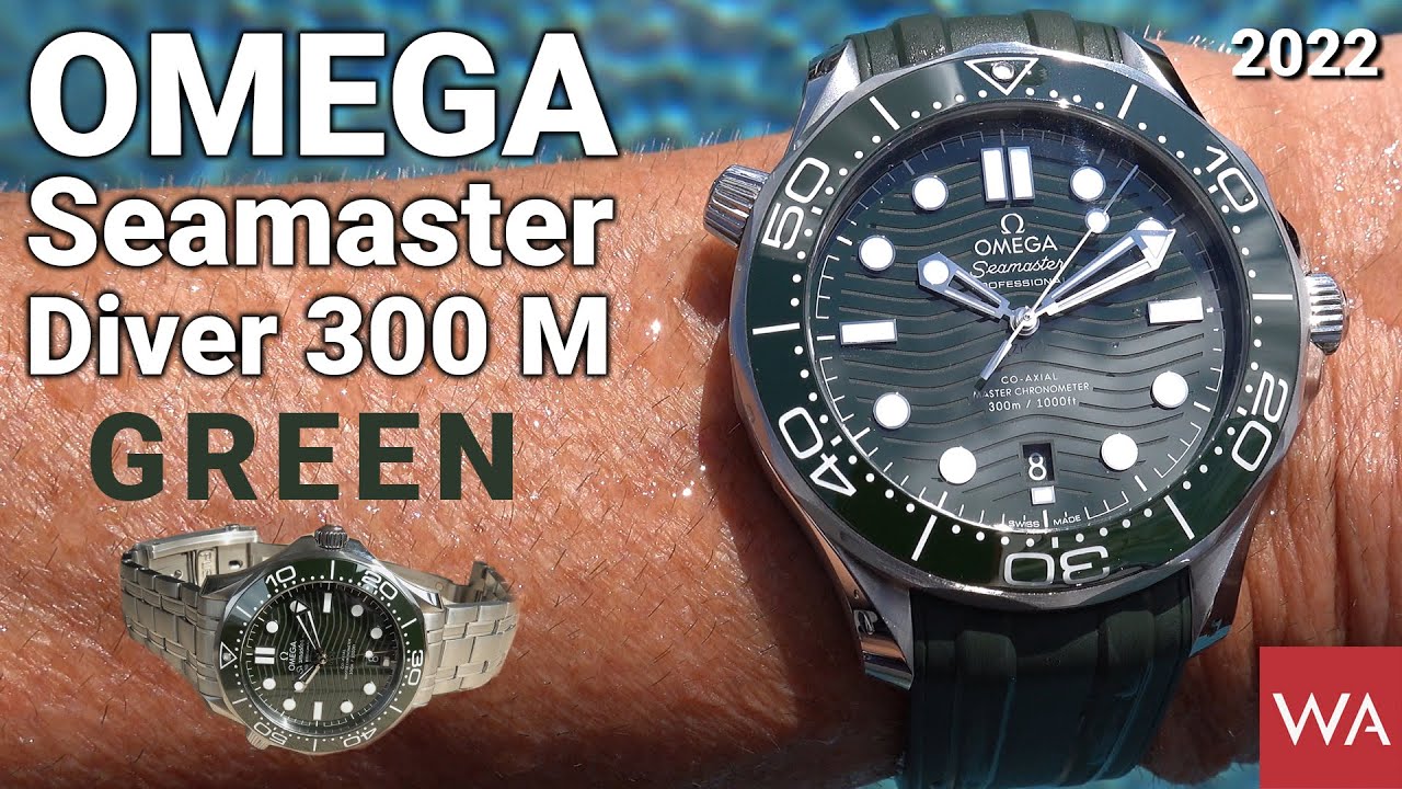 Omega Seamaster Diver 300M. Green Dial & Bezel. Bracelet & Strap. Pool- & Wrist-Shots.