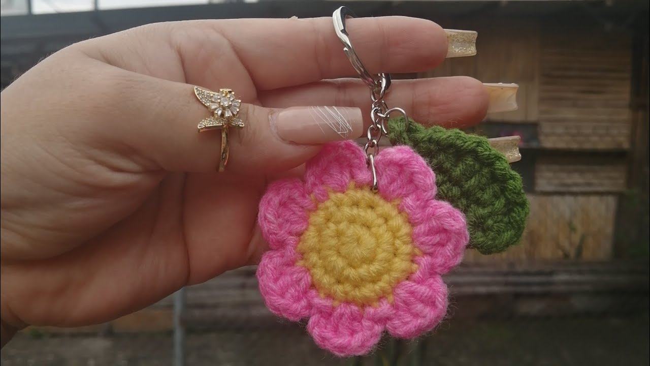 🌼Espectacular idea🌼 Llavero Margarita tejido a crochet #viral #crochet #youtube