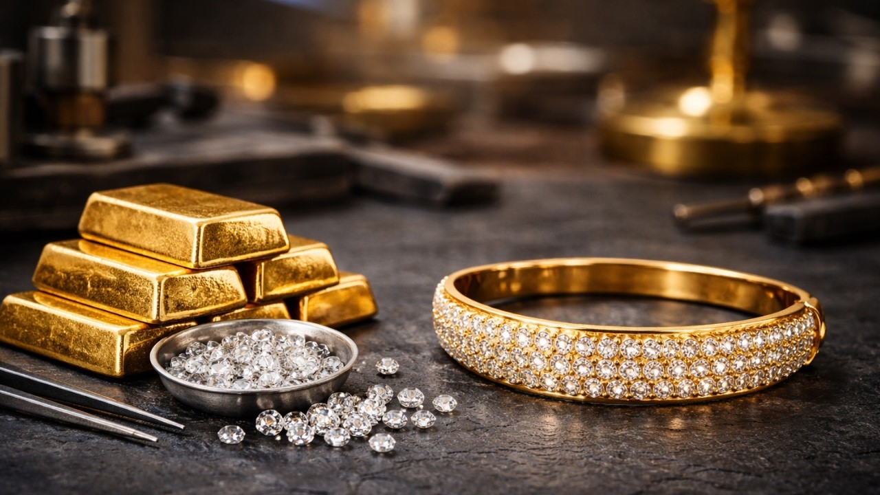 How a Luxury Diamond-Set Gold Bracelet Is Made | Full High-End Workshop Process (4K)