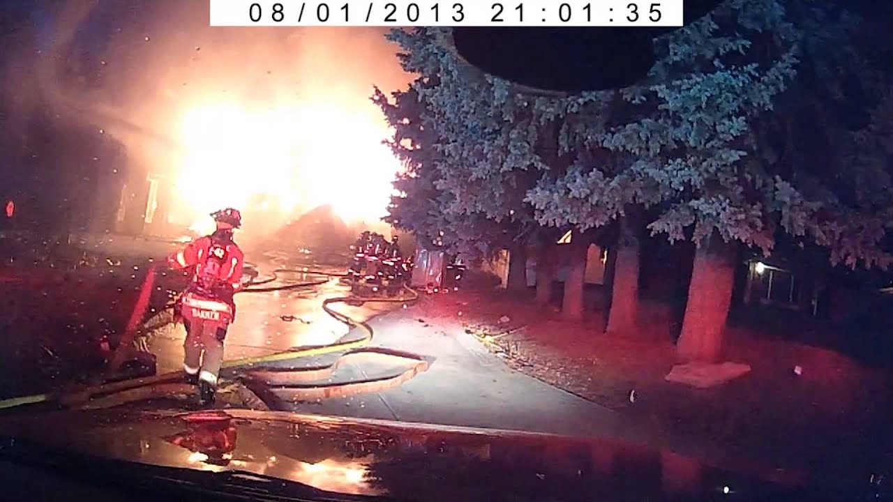 Boise Hill Road fire collapse caught on tape