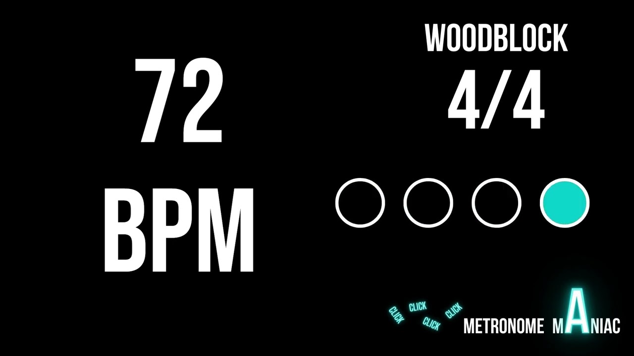 Метроном 72 BPM 4/4 - деревянный блок