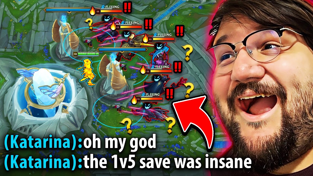 PINK WARD SAVES THE GAME 1V5?! THE MOST CLUTCH SHACO OUTPLAY