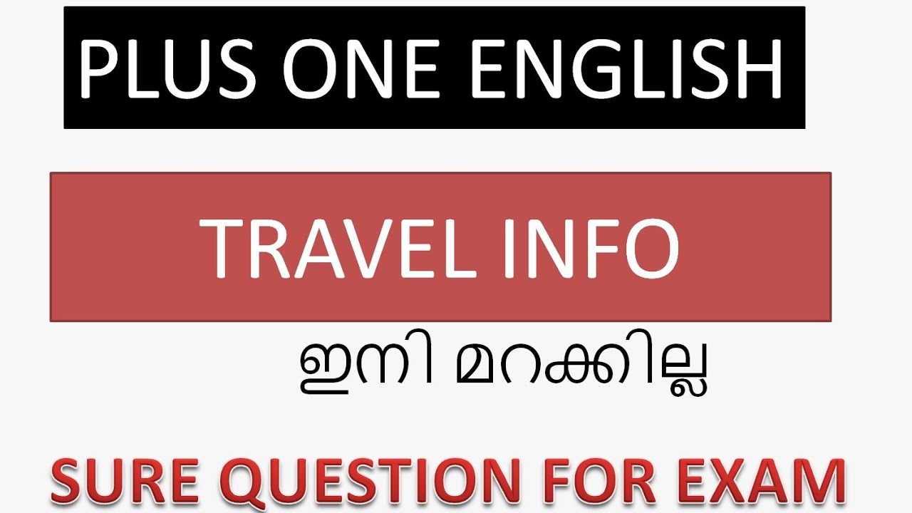 Plus One English Travel Info Writing | Easy Format & Model Answers