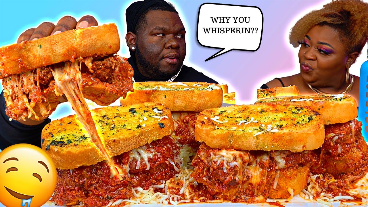 TALKING LOW TO GET MY HUSBANDS REACTION! | HOMEMADE MEATBALL SUBS | MUKBANG EATING SHOW