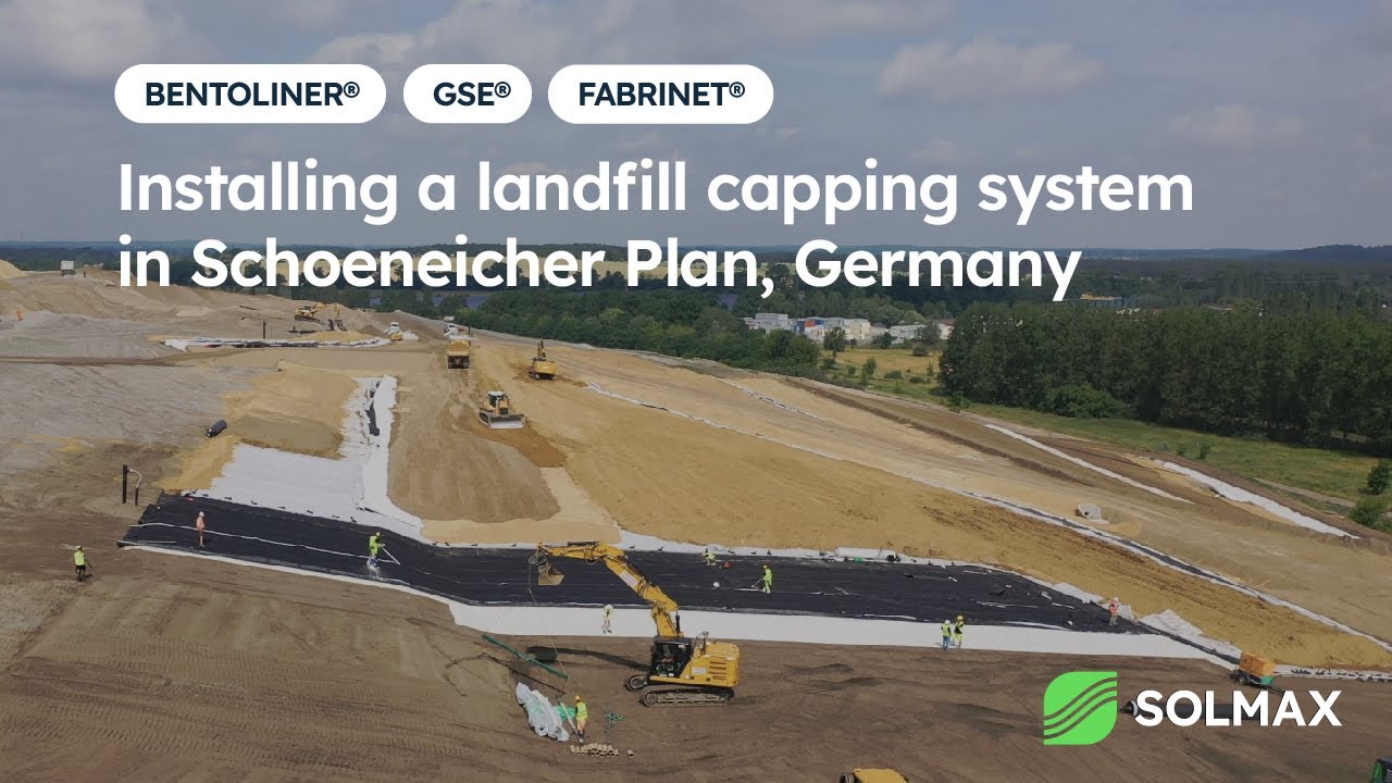 Installing a landfill capping system in Schoeneicher Plan, Germany