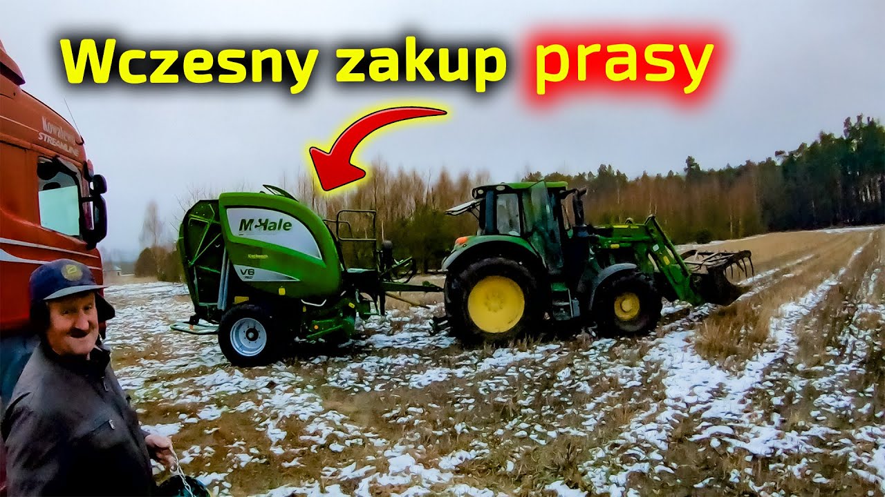 Kupił prasę McHale V6 750 zimą bo była tańsza 👉 Artur przywiózł prasę prosto na pole [Korbanek]