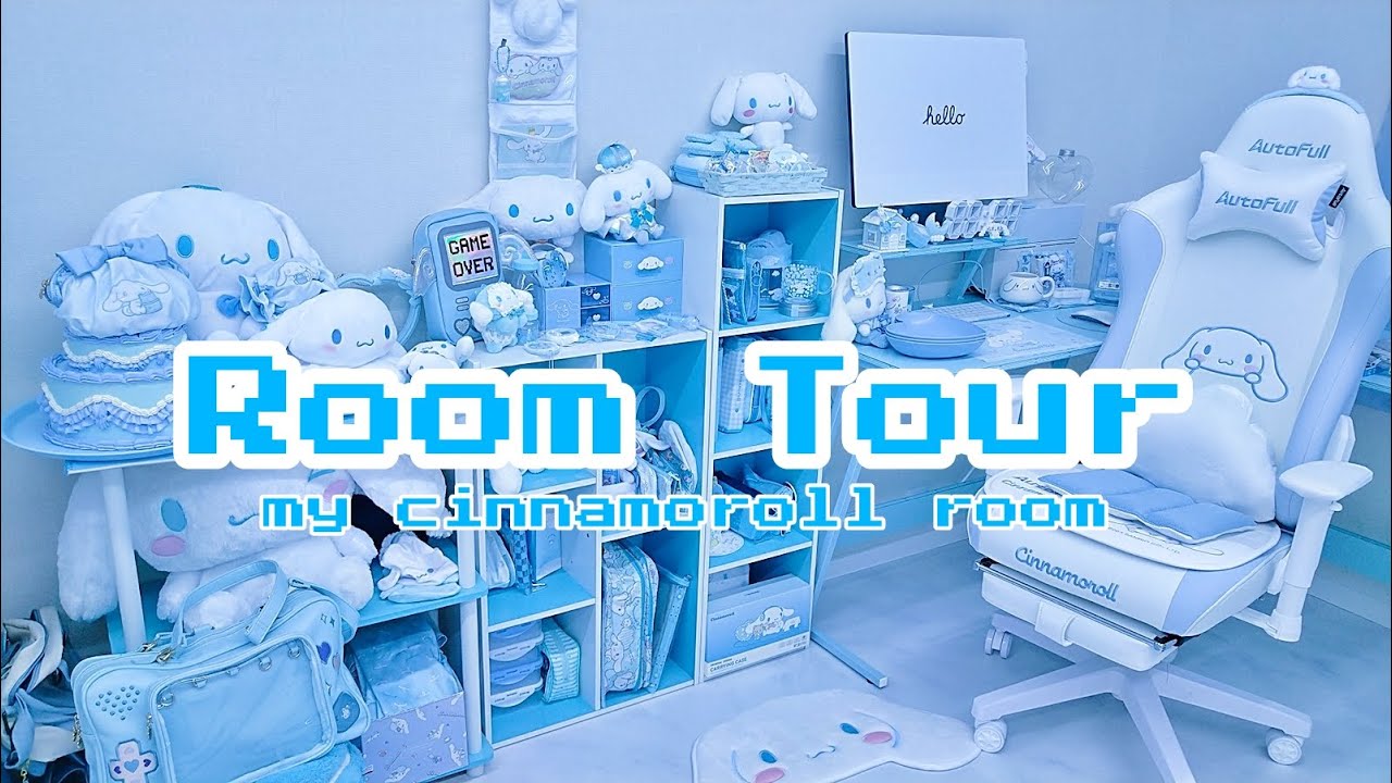 【ルームツアー】シナモロール💙天使界隈 インテリア 防音作業室が完成！水色系統 お部屋紹介 Room Tour
