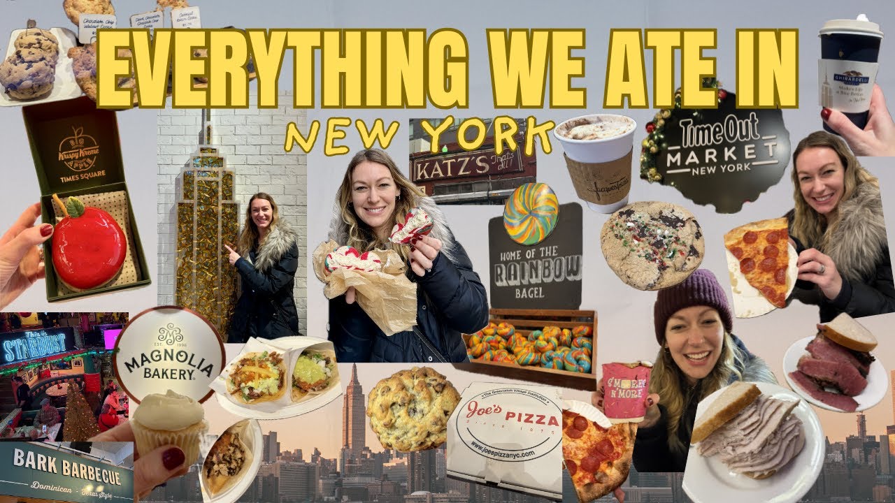 ВСЁ, ЧТО МЫ ЕЛИ В НЬЮ-ЙОРКЕ! 🍕 Пицца, бублики, Katz's Deli, Ellen's Stardust Diner, лучшая еда в ...