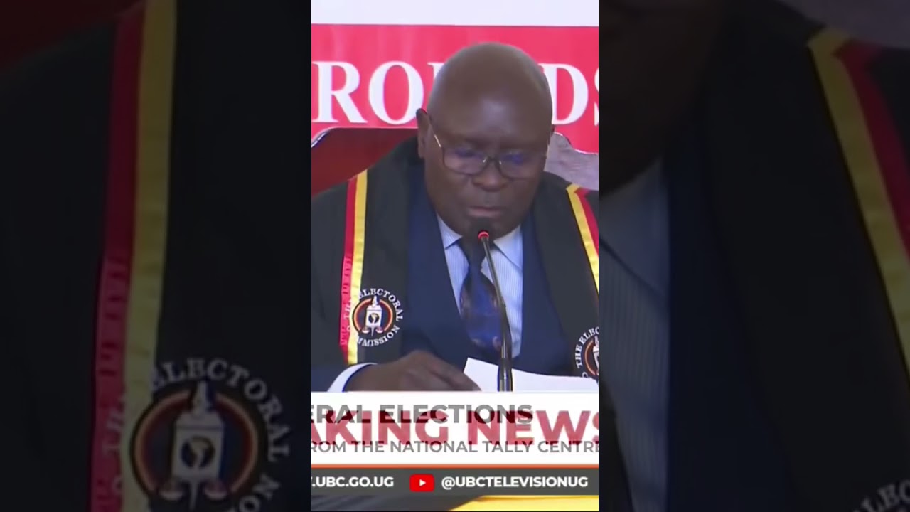 chairman of Uganda electoral Commission announced the winner