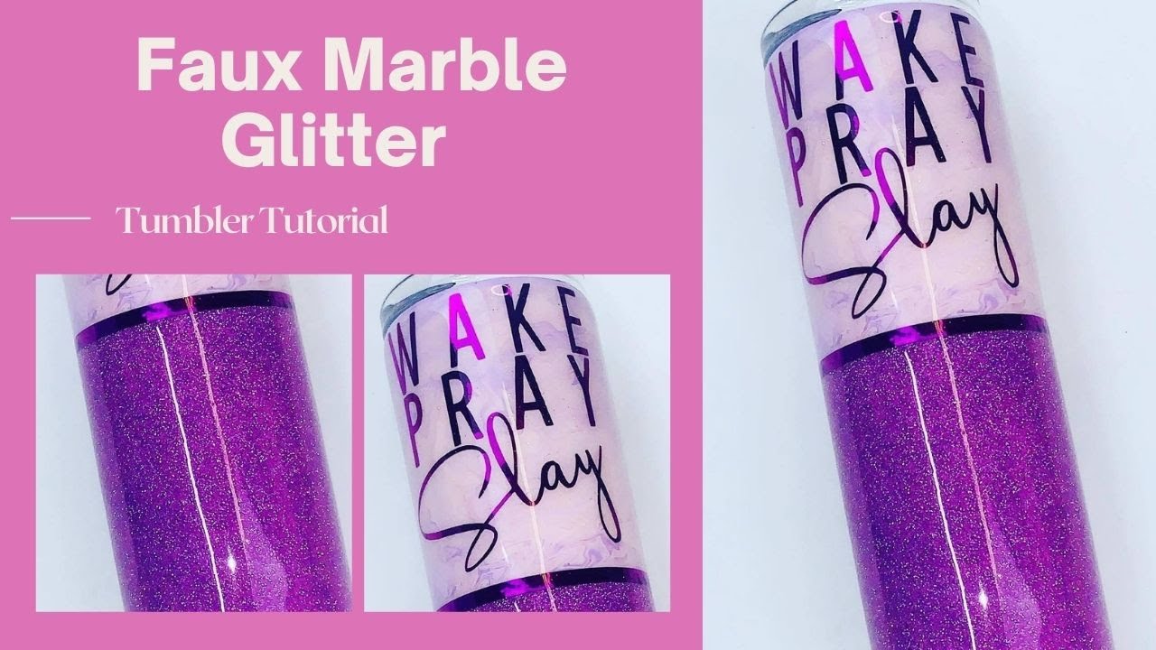 Faux Marble Two Tone with Glitter Tumbler Tutorial
