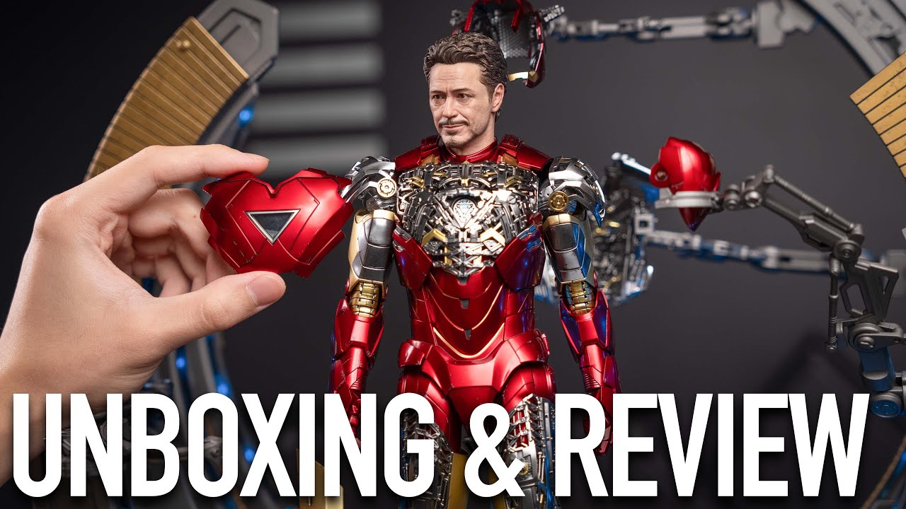 Распаковка и обзор фигурки Iron Man Mark VI 2.0 от Hot Toys с порталом для съёмки костюмов