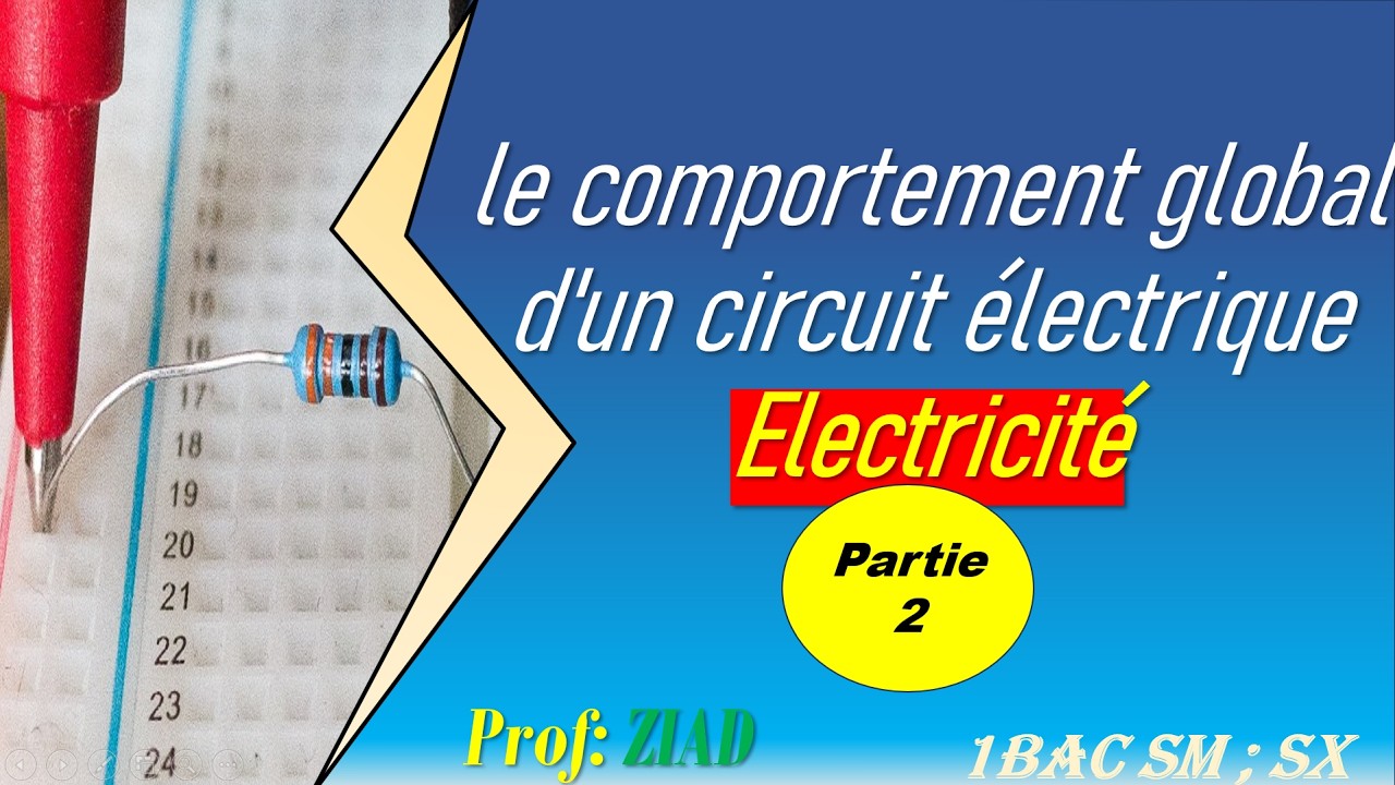 Partie 2; le comportement global d'un circuit électrique 1Bac avec et astuce sur la dérivé en PC