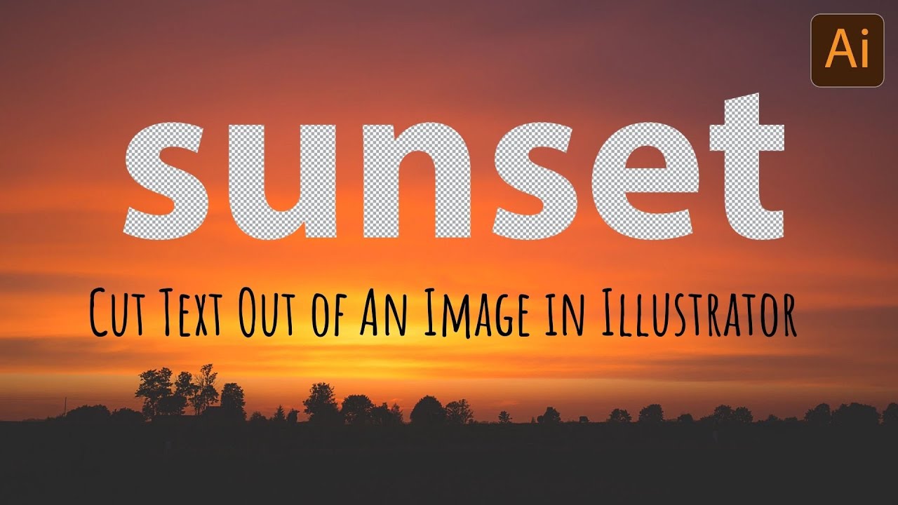 Illustrator - Cut Text Shape Hole in an Image - Fully Editable Text Effect