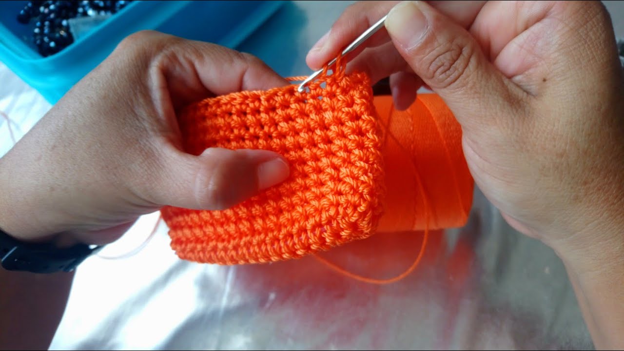 Monedero Tejido a Crochet en Medio Punto Doble