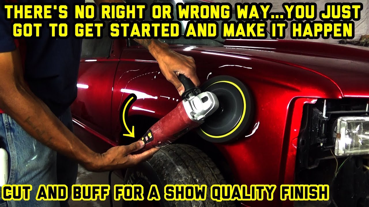How To Cut And Buff To Remove Orange Peel & Runs After Paint In Clear Coat CANDY APPLE RED SILVERADO