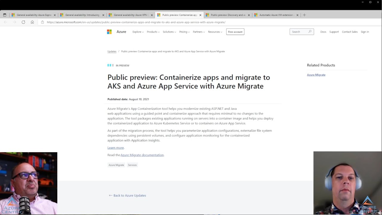 Azure Podcast #41 - Migrate containers and .NET apps with Azure Migrate