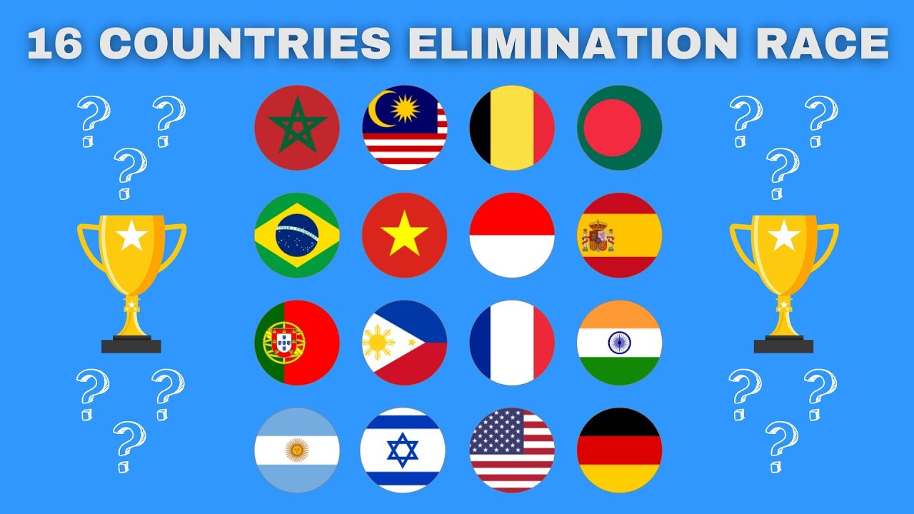 16 Countries Elimination Marble Race with 15 legs in Algodoo #3