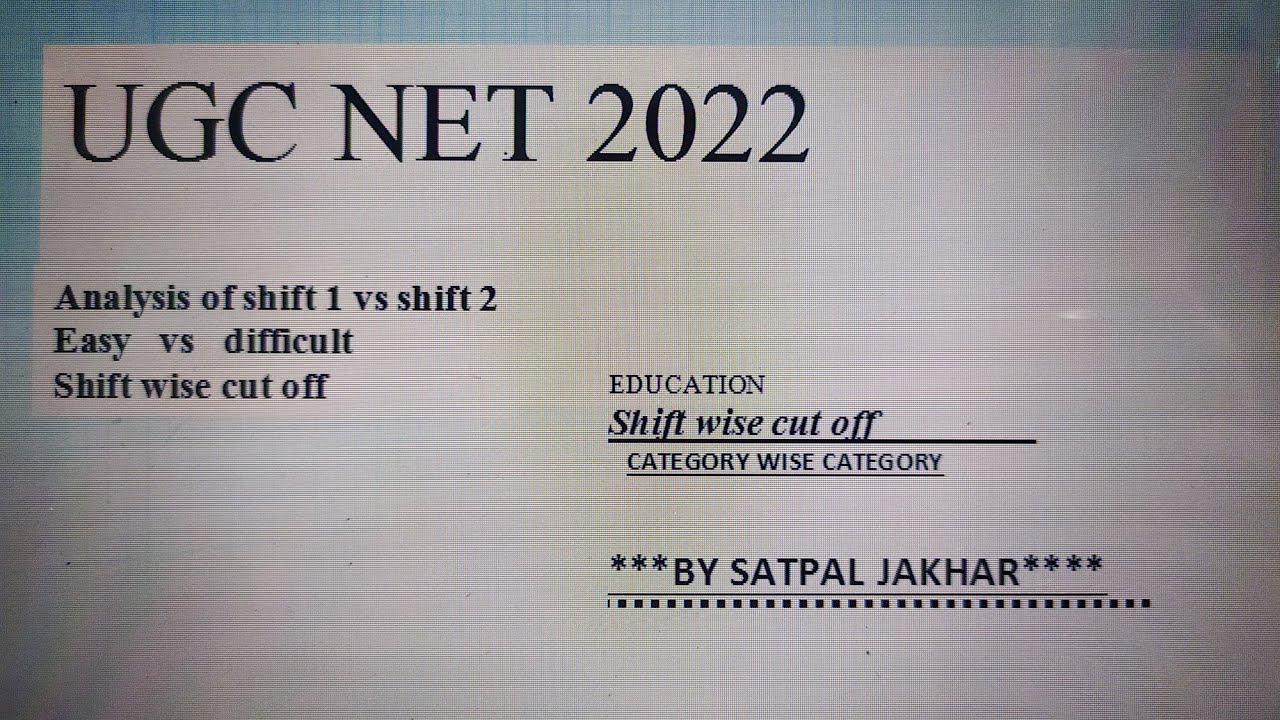 UGC NET  DEC. 2022 cut off kitni jayegi / FINAL CUT OFF / Analysis of shift / category wise cut off