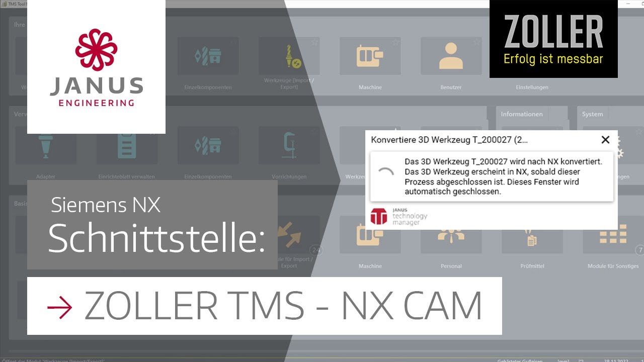 Schnittstelle zwischen NX CAM & ZOLLER TMS Tool Management ✔