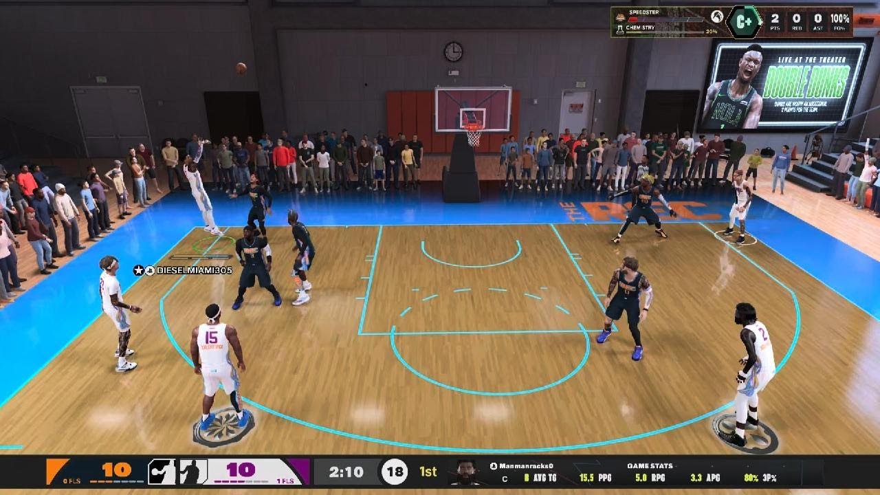 NBA 2K26. 7'0 C Kel'el Ware Inside-Out Glass Guardian Build. Squad Up Rec Gameplay Highlights.