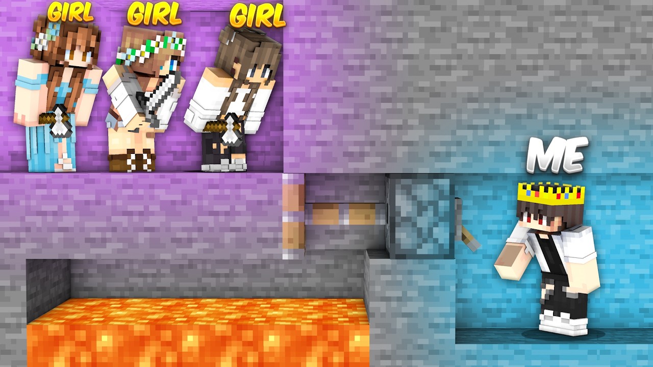 Minecraft Manhunt (1v3) BOYS vs GIRLS *REMATCH*