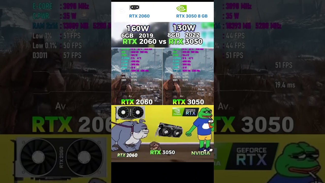 Rtx 2060 vs Rtx 3050 #nvidia #gaming #gamingcomputer