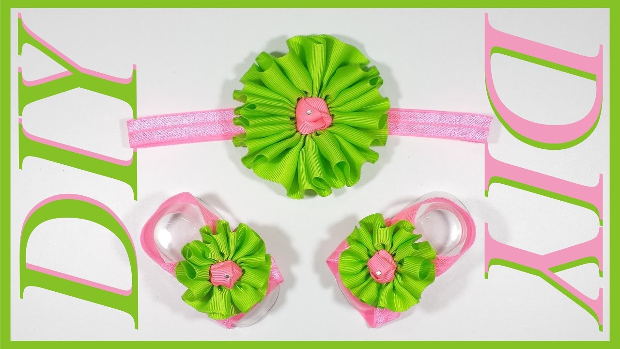 Como Hacer Lazos DIY #9   Conjunto Pies Descalzos y Lazo para bebes