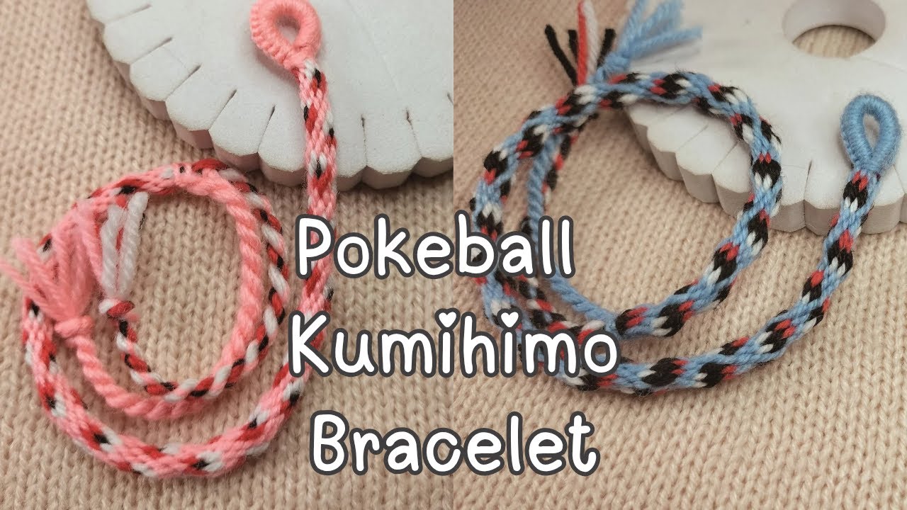 Pokeball Kumihimo Bracelet Tutorial || 16 String Kumihimo Friendship Bracelet Tutorial