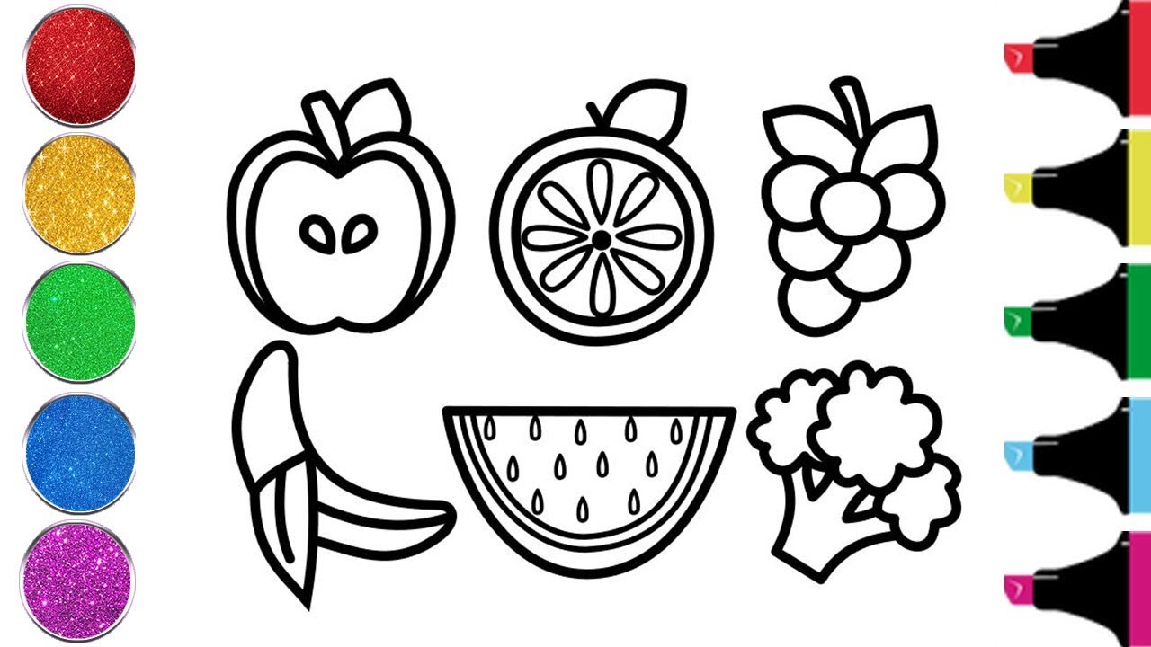 Coloring 6 vegetables | Painting for toddlers and drawing for kids