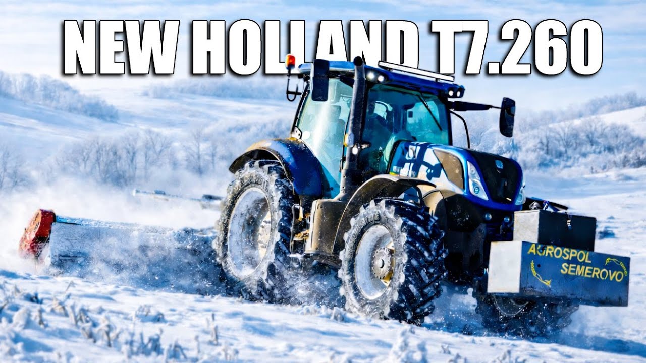 Zimné mulčovanie v snehu, NEW HOLLAND T7. 260 + Maschio Gamella, POV Gopro