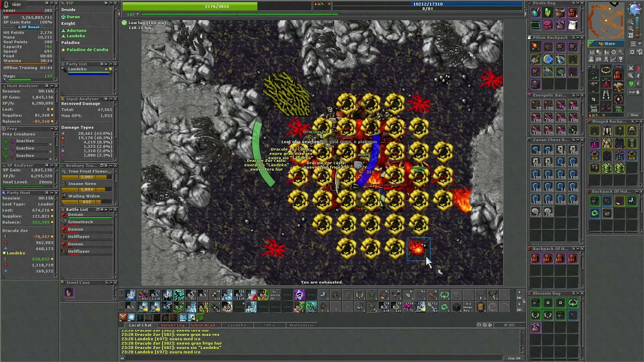 Hunt x2 caminho ferumbras EK+ED 2kk/h profit + 5.5kk/h 100% exp