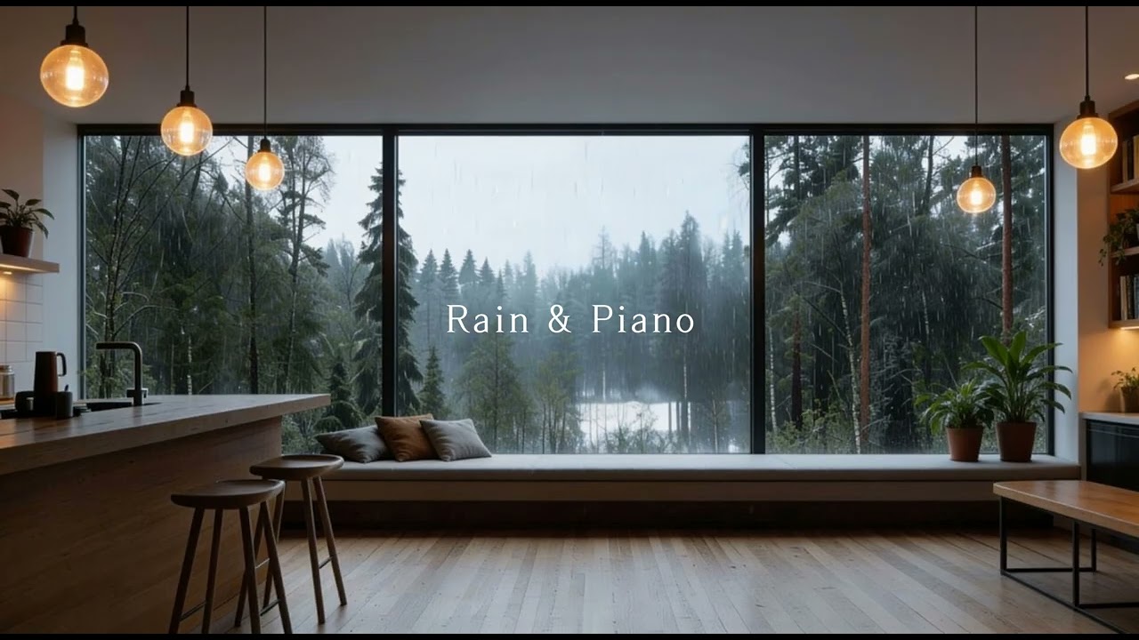 Rain & Piano | Cozy Window Rain for Deep Sleep, Study & Relaxation