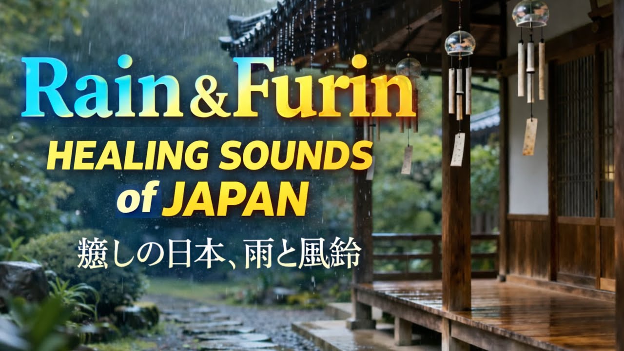 Rain & Furin 🎐 Japanese Rain Sounds for Deep Sleep & Meditation | 雨と風鈴 ヒーリング音