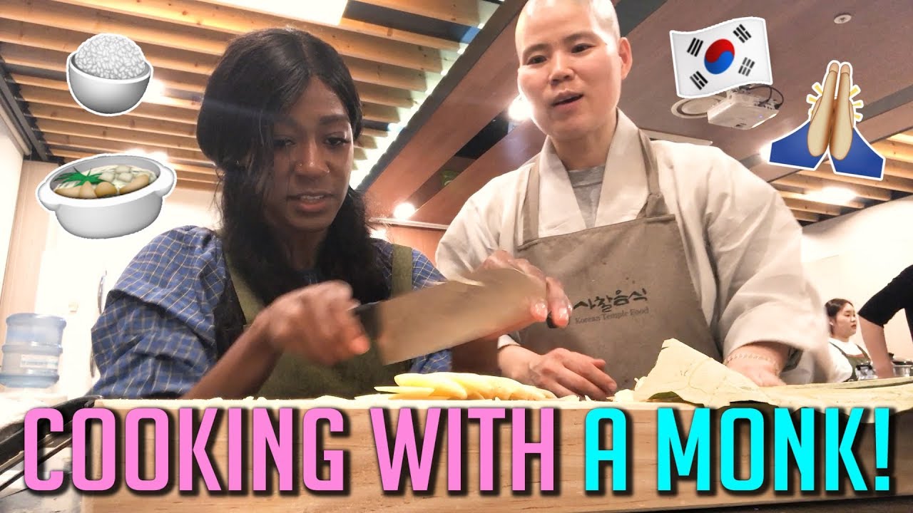 COOKING KOREAN FOOD WITH A BUDDHIST MONK!