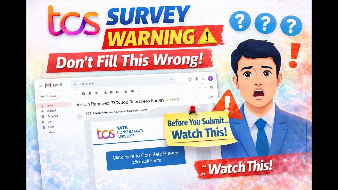 Received TCS Joining Preparedness Survey Mail 2026 || Don&rsquo;t Fill This Wrong ⚠️||  readiness survey
