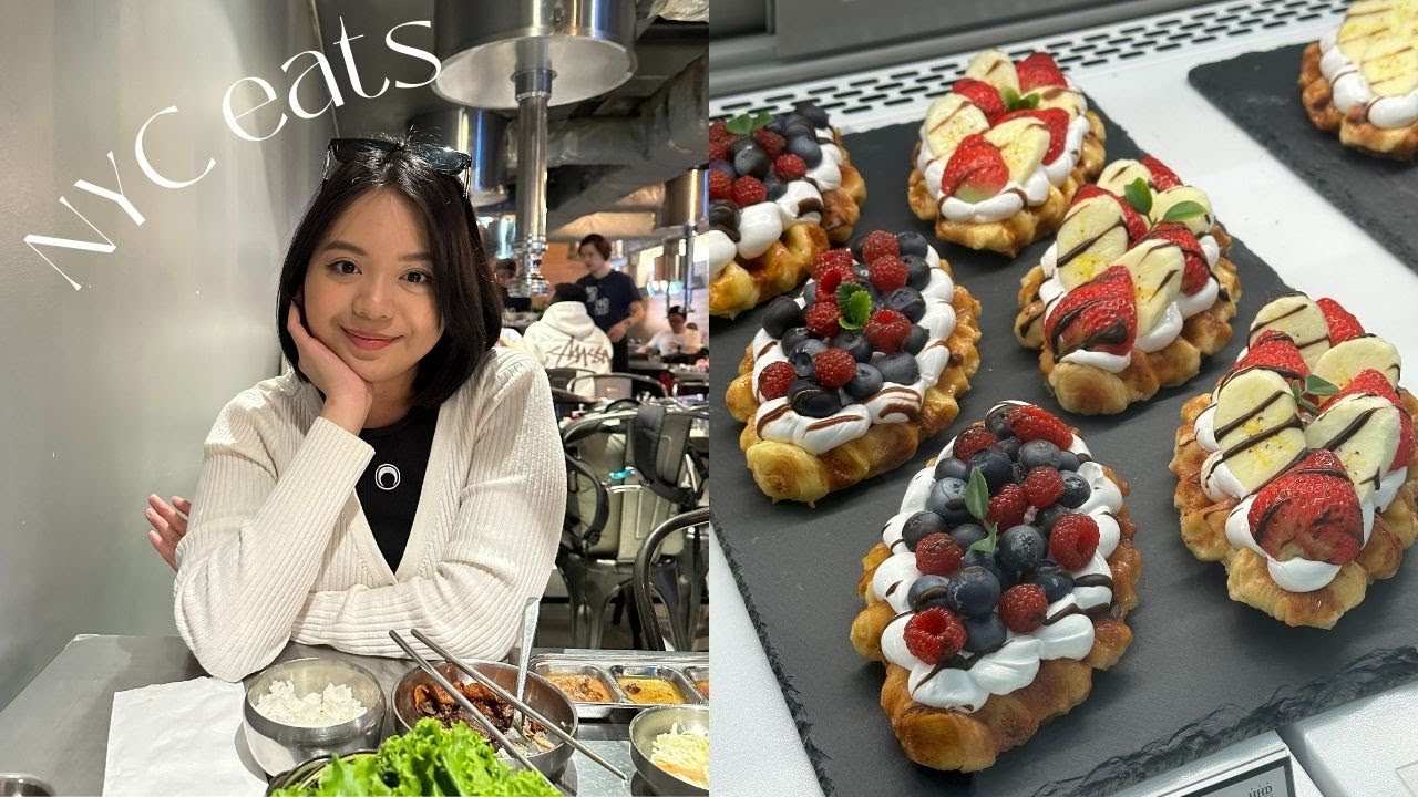 VLOG | NYC eats - cafes, desserts & restaurants in the city 🍽️ kbbq + new dessert shop in ktown!
