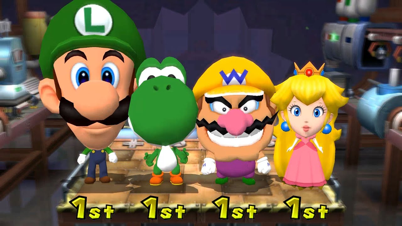 Mario Party 9 Minigame - Luigi Vs Yoshi Vs Wario Vs Peach